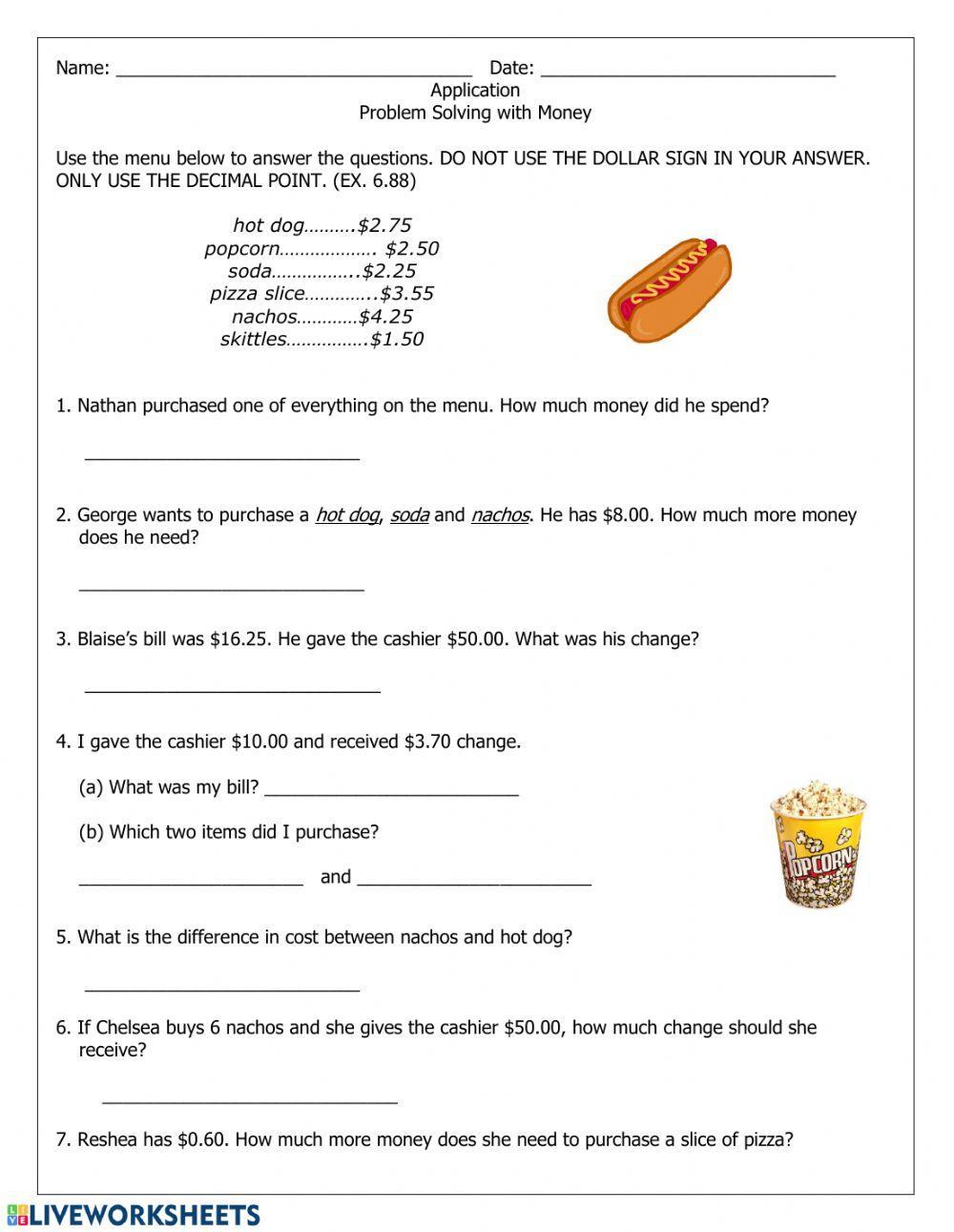 Money Word Problems