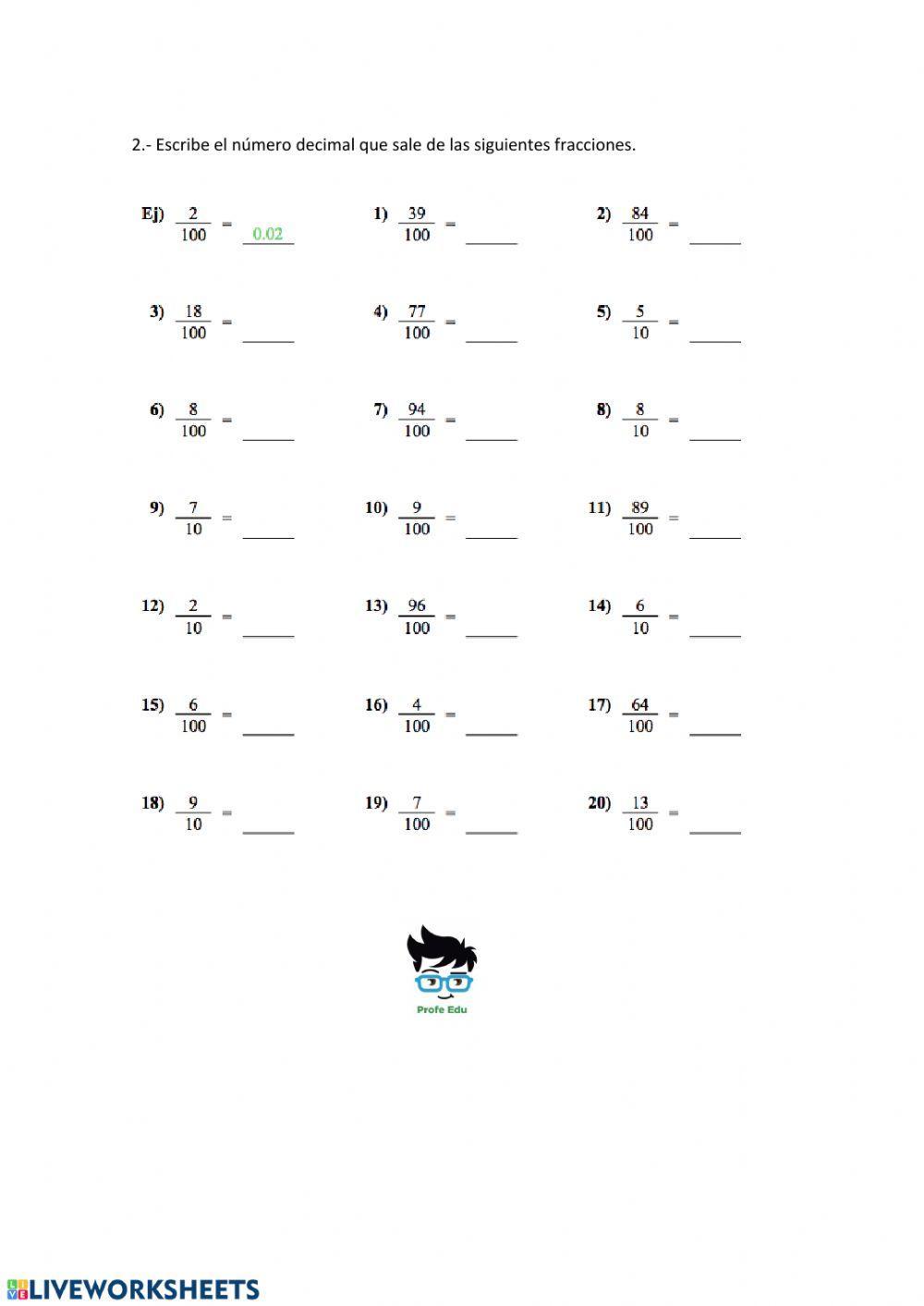 Fracciones decimales