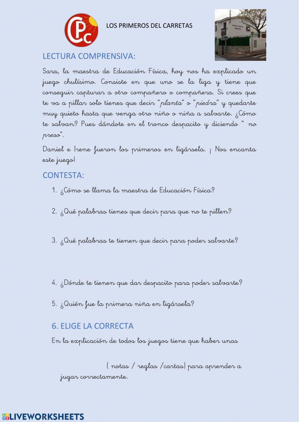 Compresión lectora: el juego