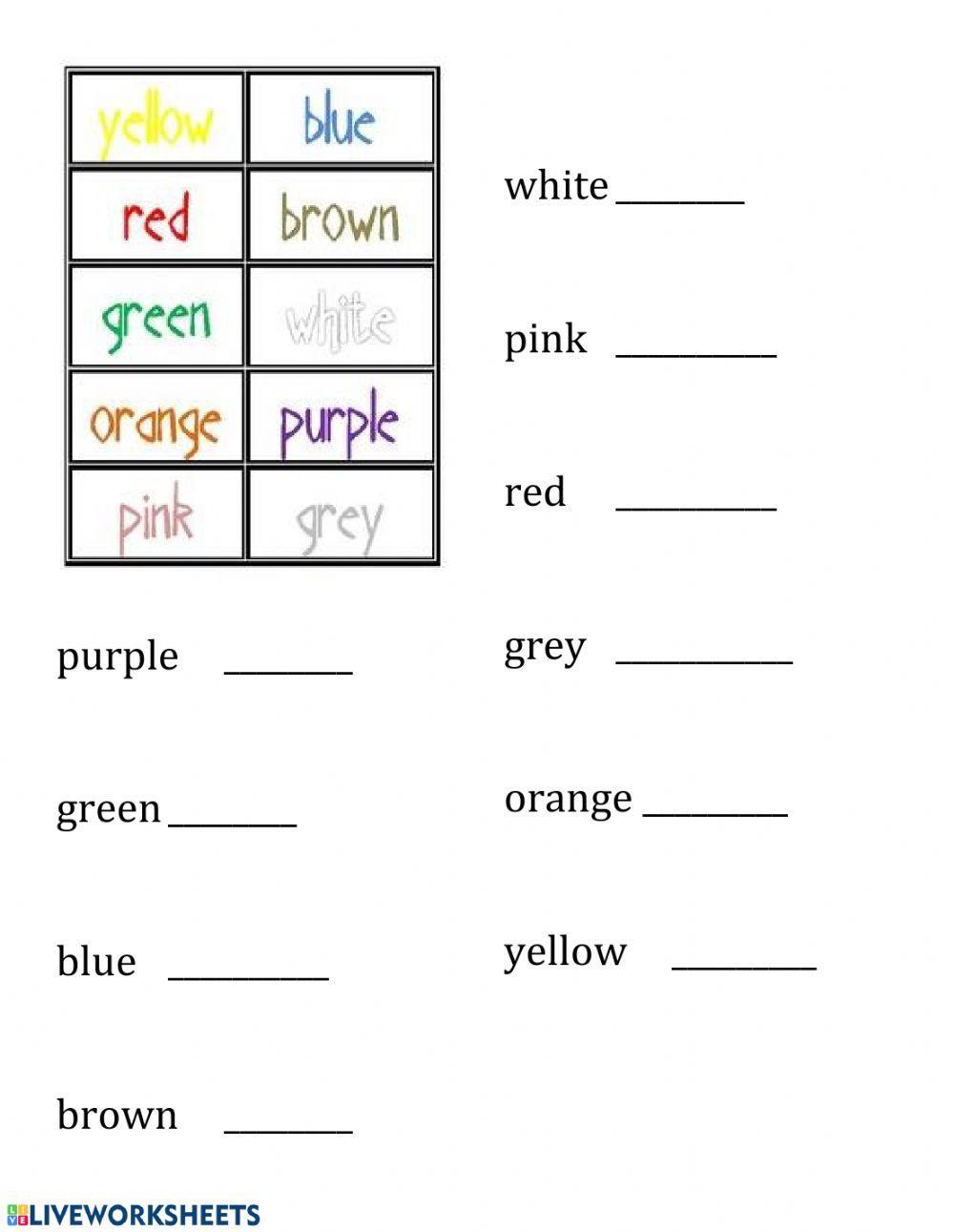 Color words matching