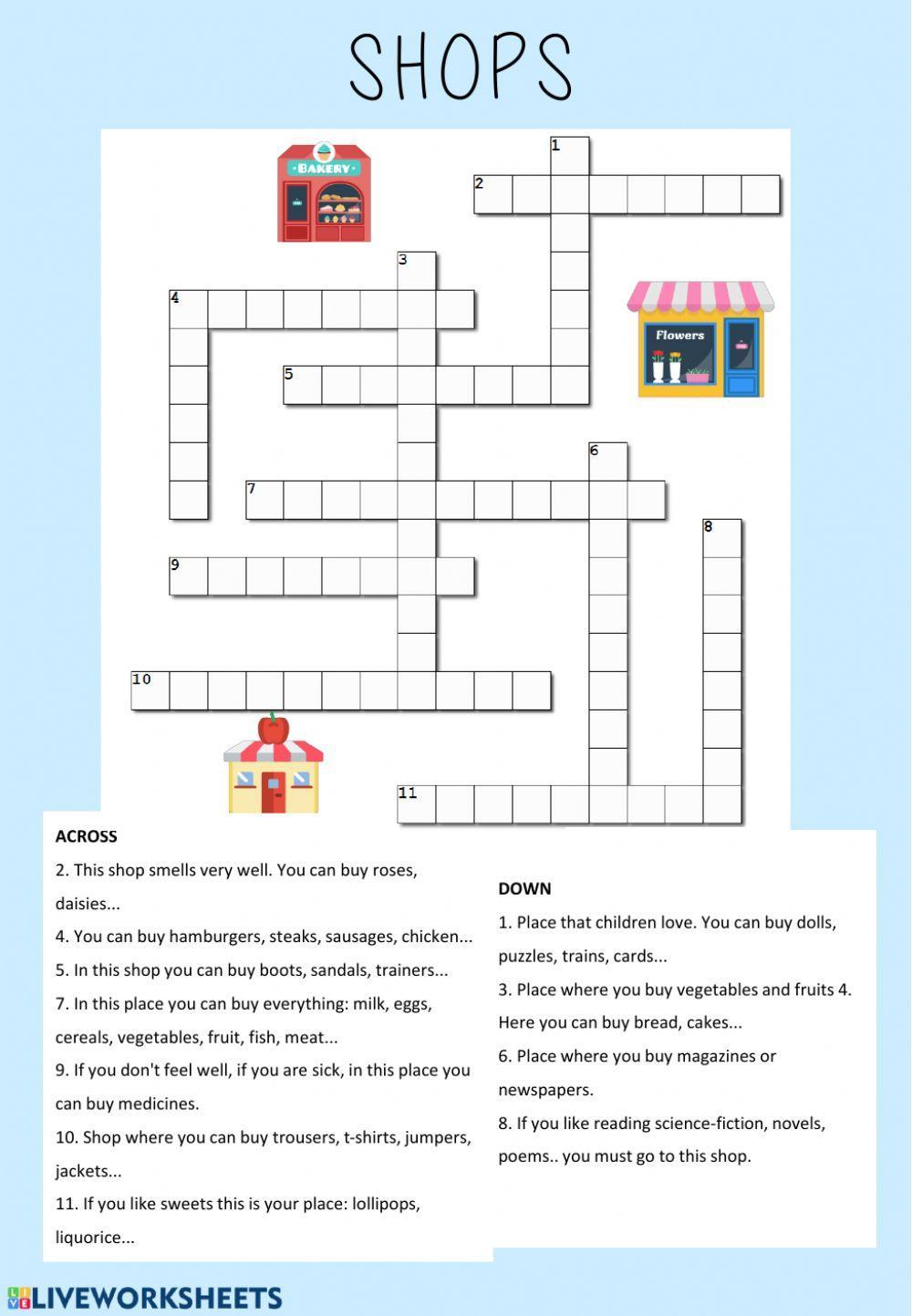 Shops crossword