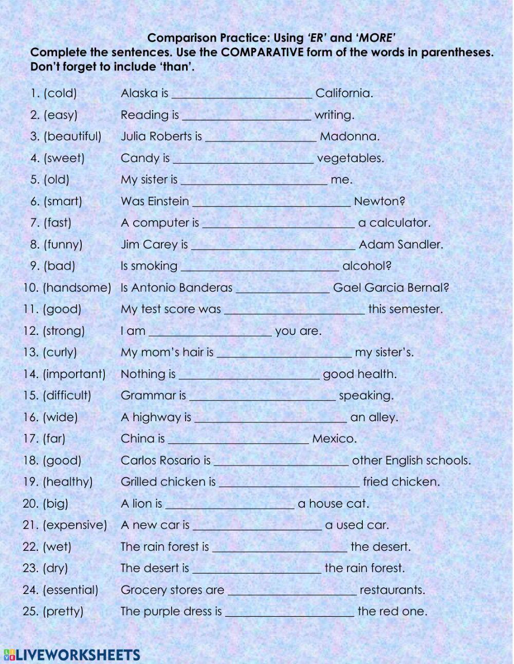 Grammar: Comparatives