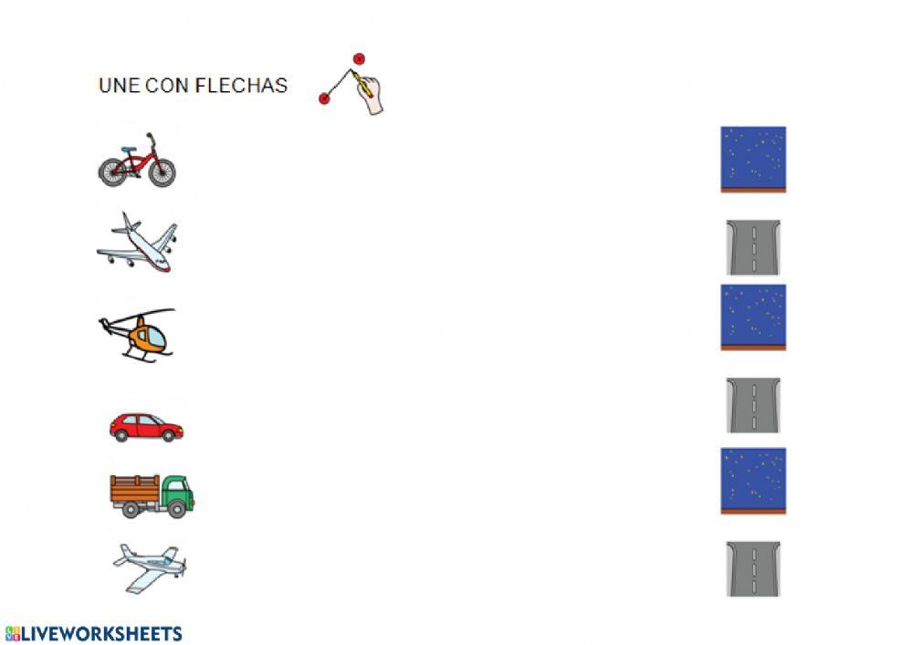 Asociar transportes aire y tierra