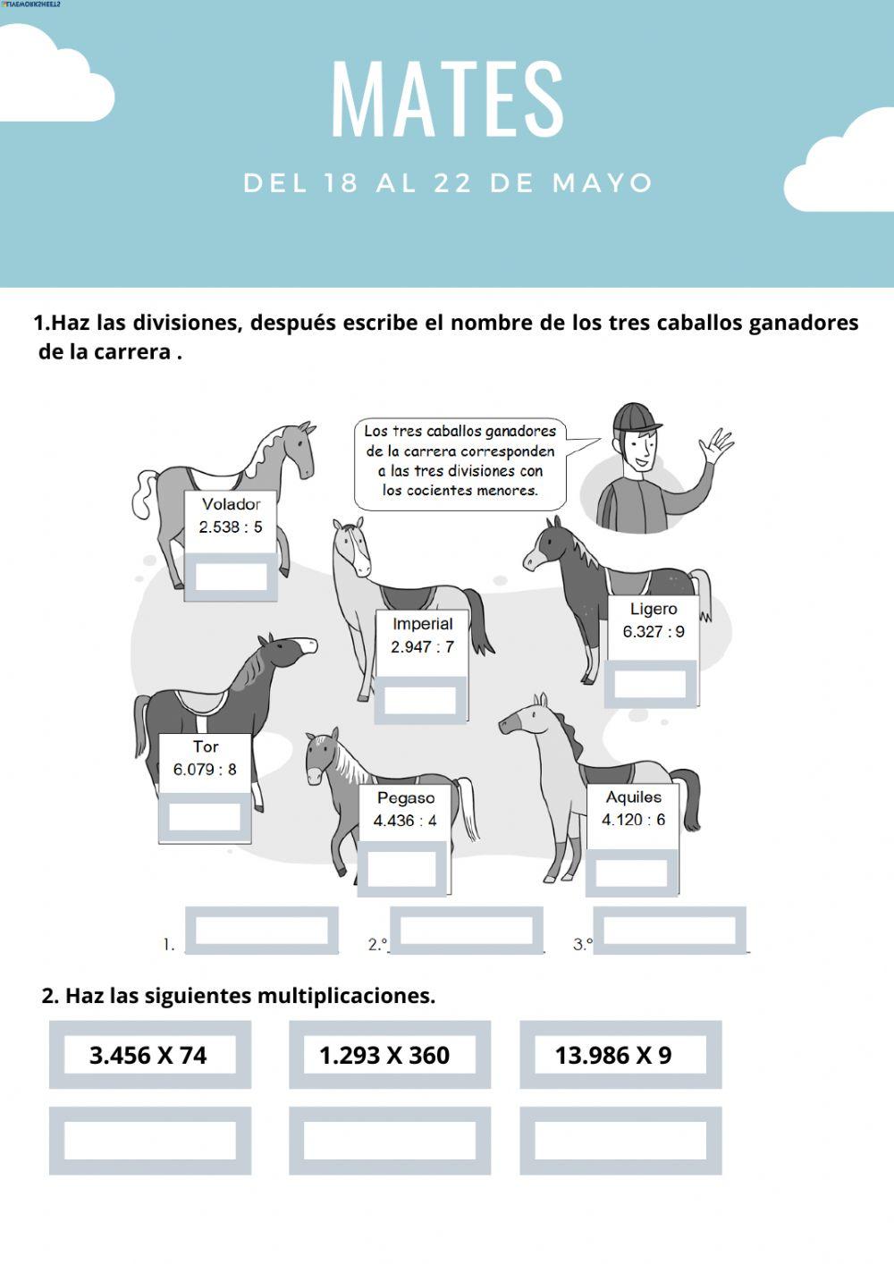 Matematicas del 18 al 22 de mayo
