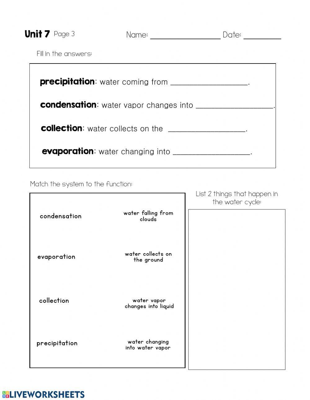 SCI-Wednesday (water cycle day 2)