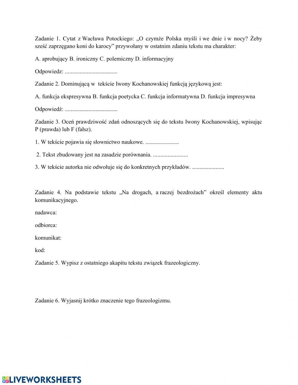 Czytanie ze zrozumieniem