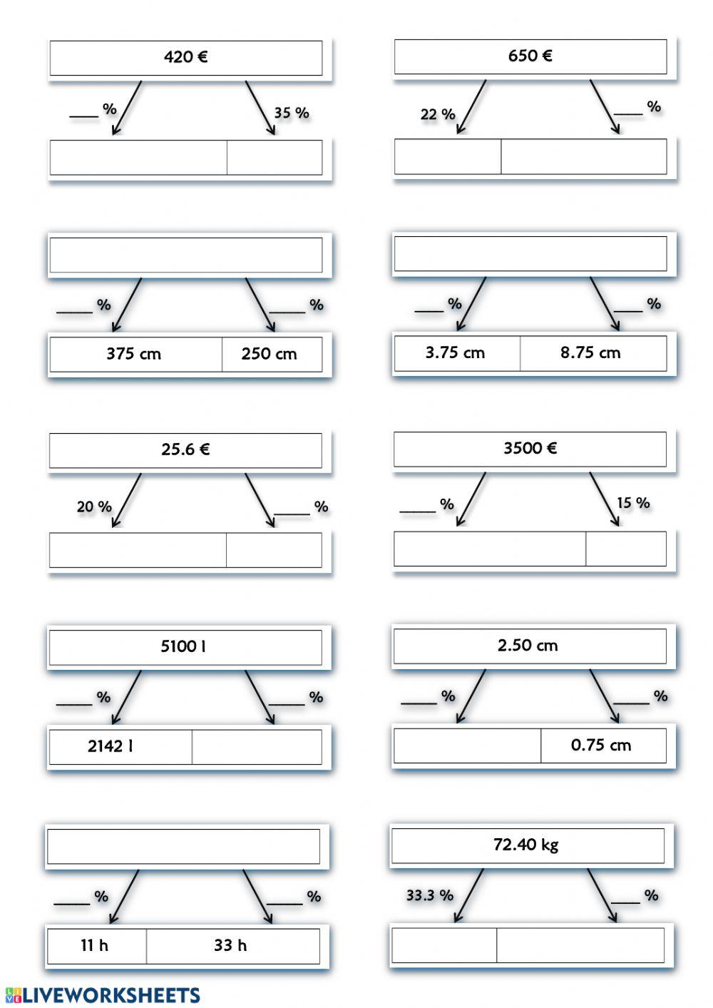 Porcentajes y unidades
