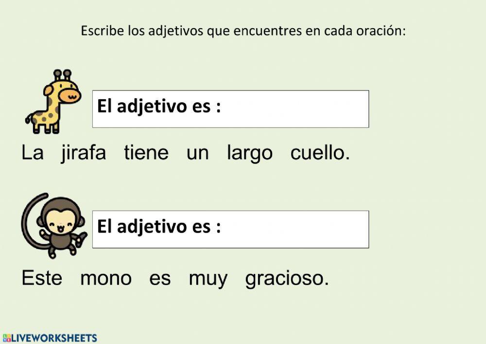 Identifica adjetivos