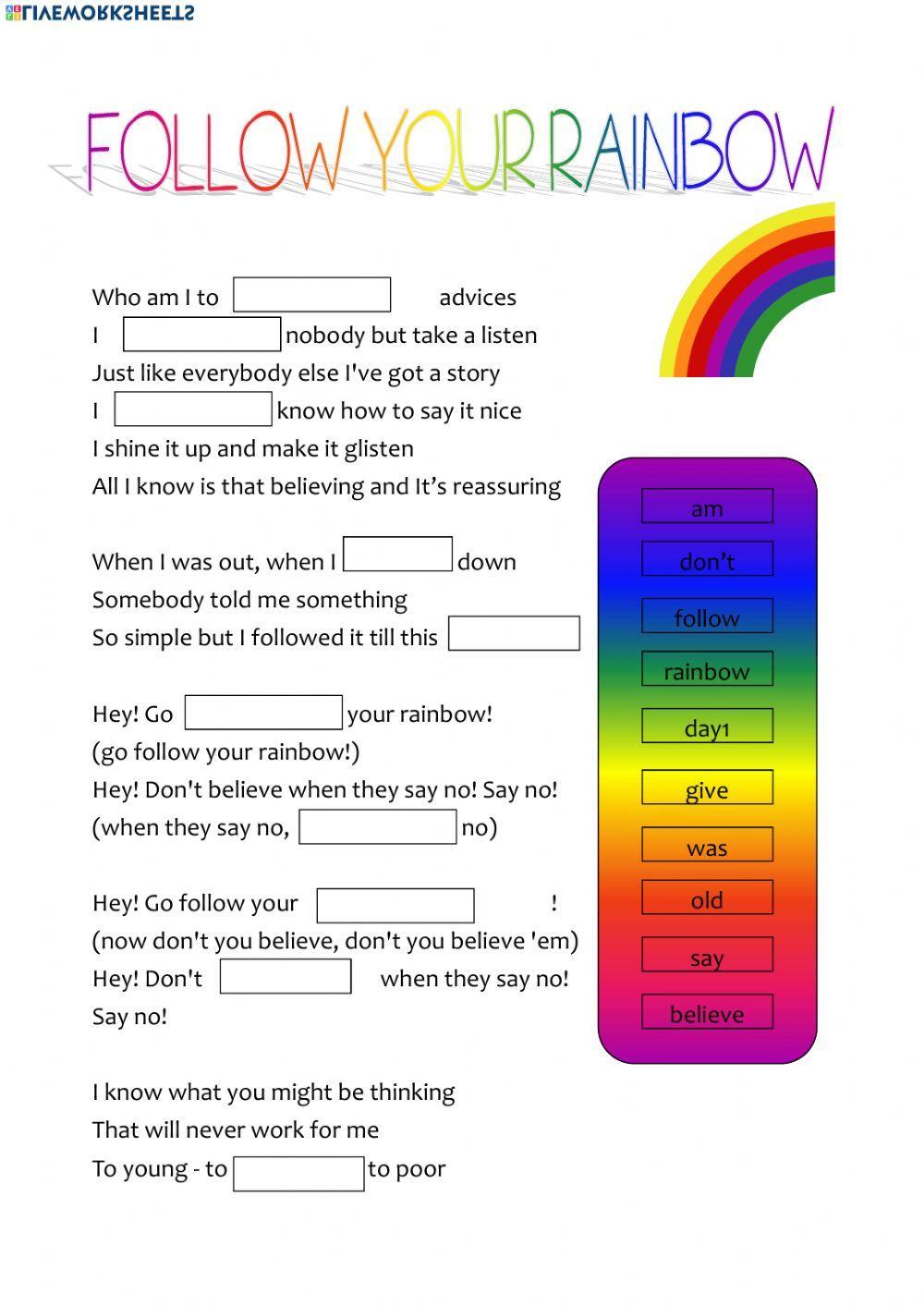 Follow your rainbow song