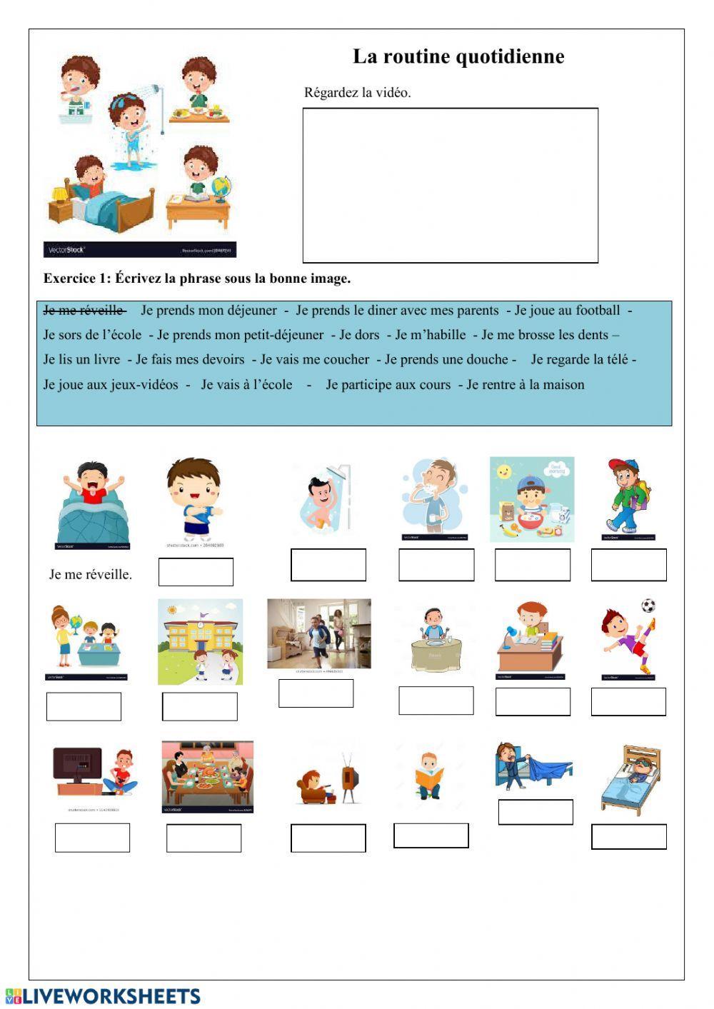 La routine quotidienne La routine quotidienne