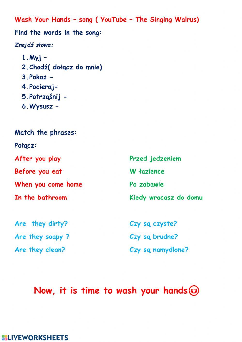 Wash Your Hands-Polish translations