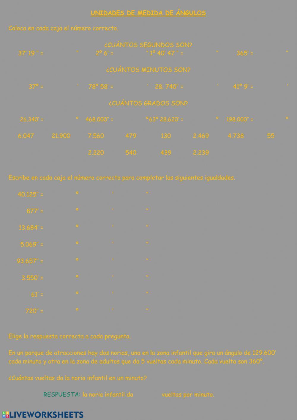 Unidades de medida de ángulos