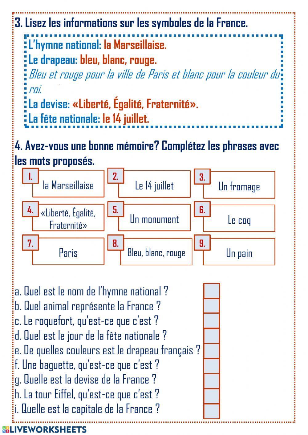 2 Les symboles de la France. 5 classe