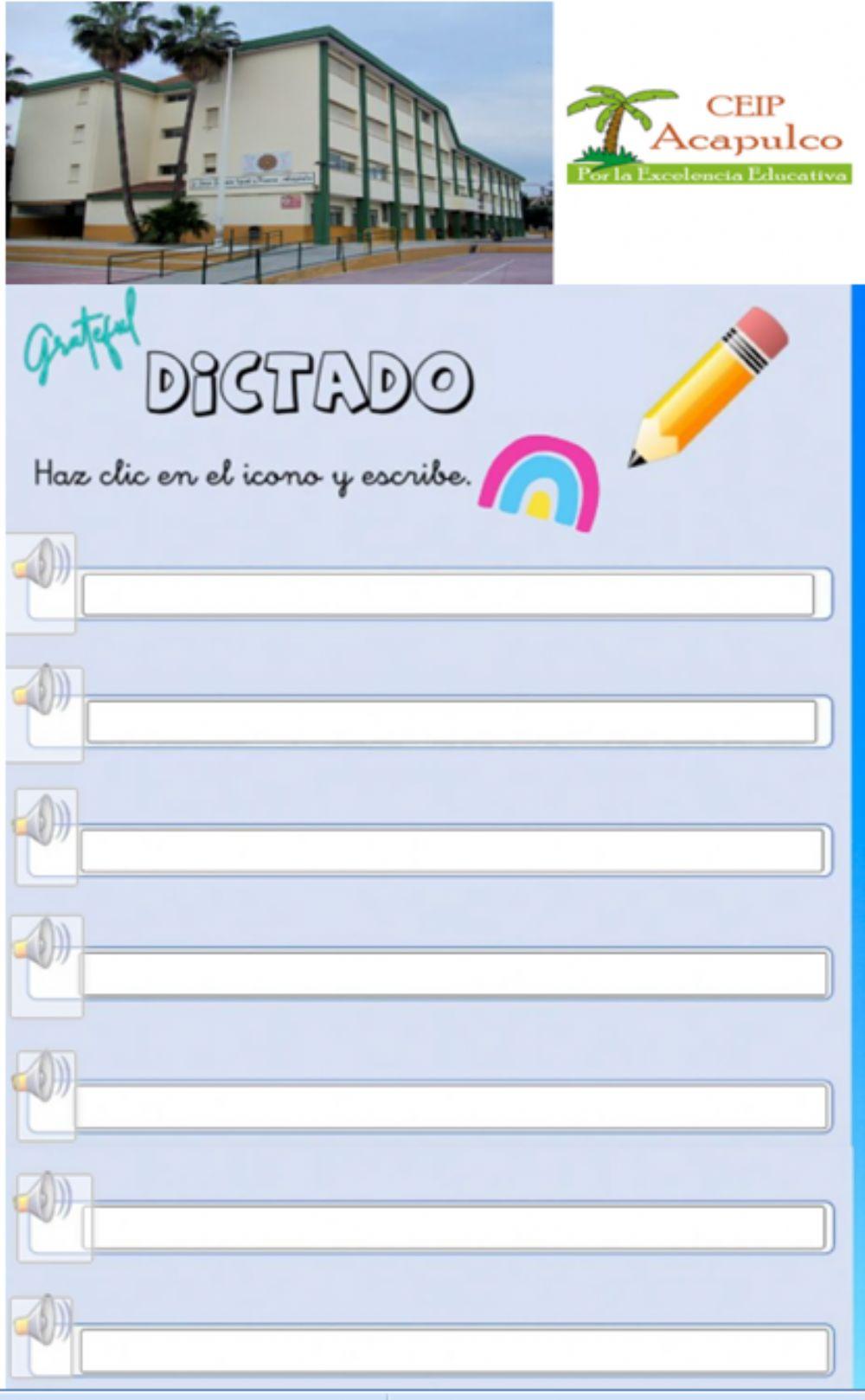 Dictado editable en blanco ceip acapulco fuengirola