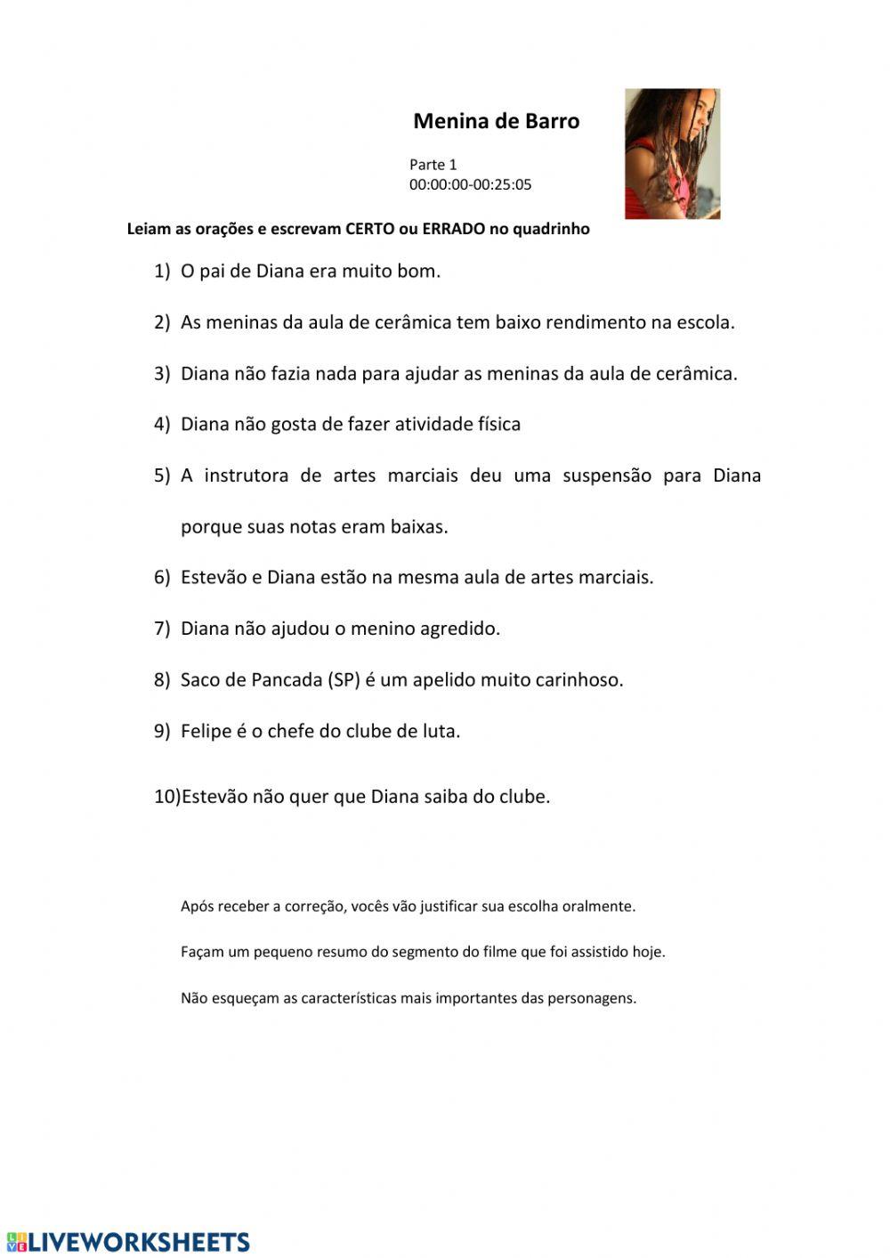 Compreensão do Filme Menina de Barro 1°parte