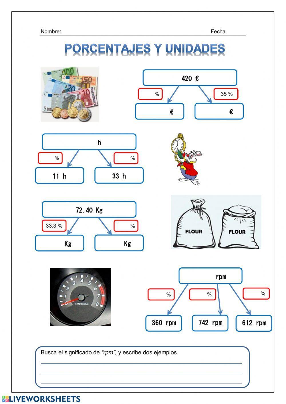 Porcentajes y unidades (I)