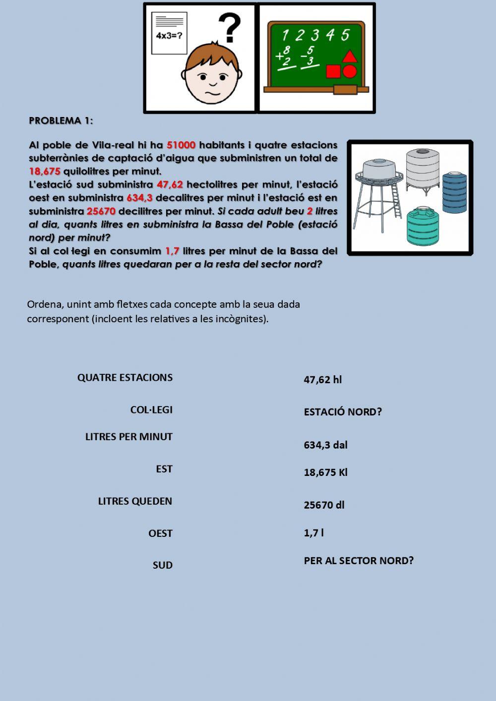 Problema 1 matemàtiques capacitat 5é (ordenació de dades).