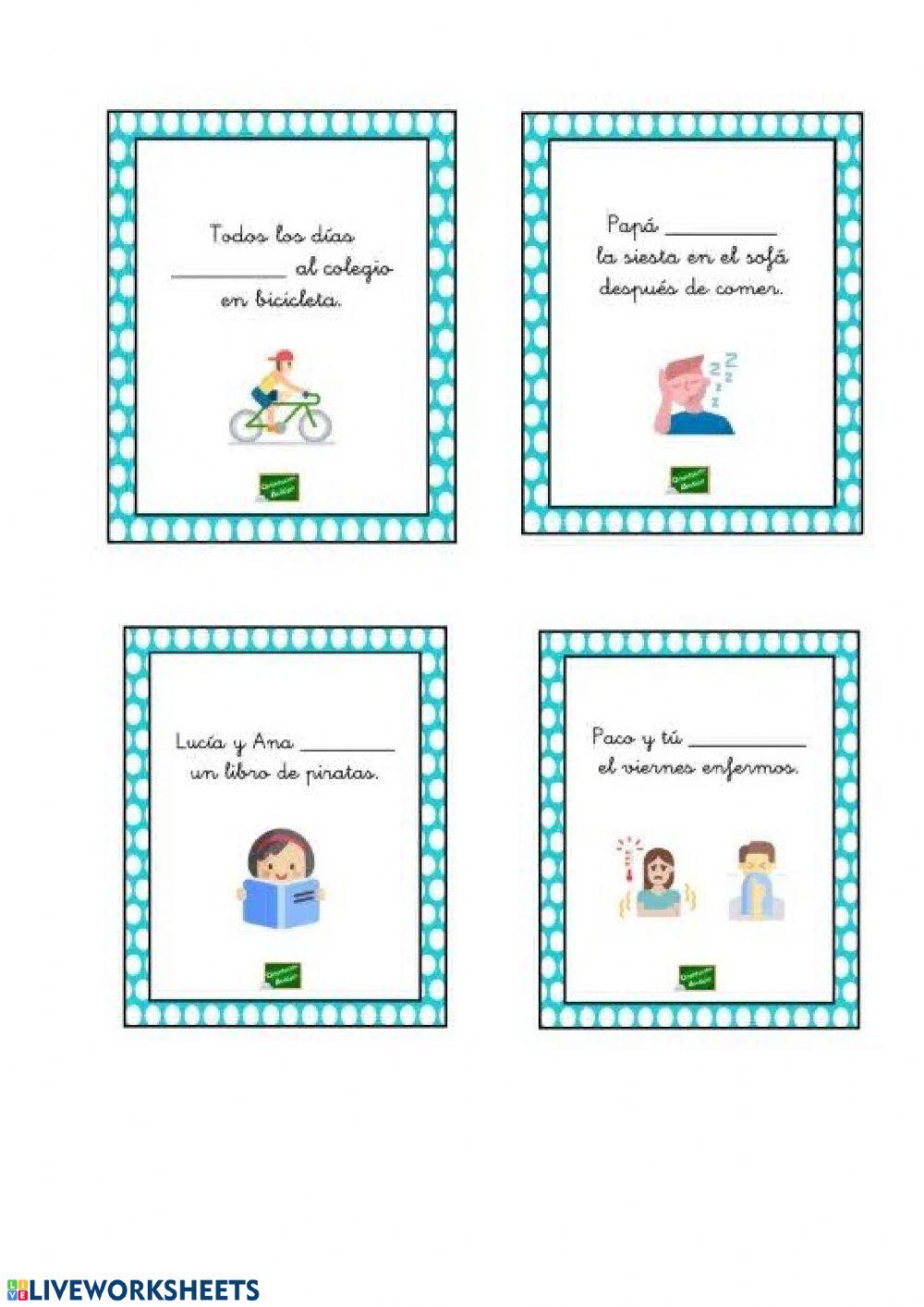 Completa las frases con el verbo adecuado