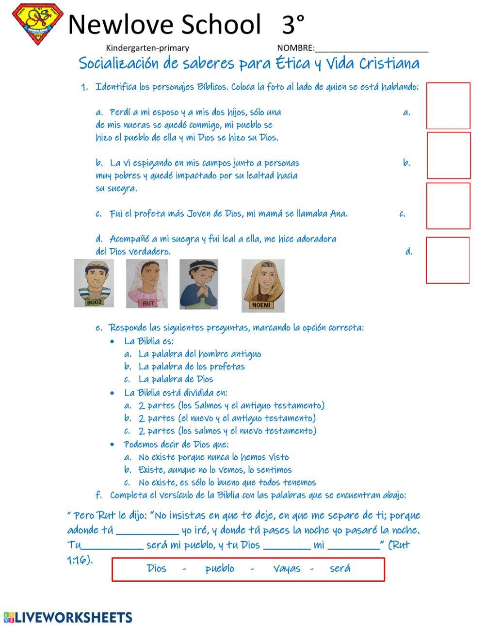 Socialización de saberes-Ética y Vida Cristiana 3°-Newlove
