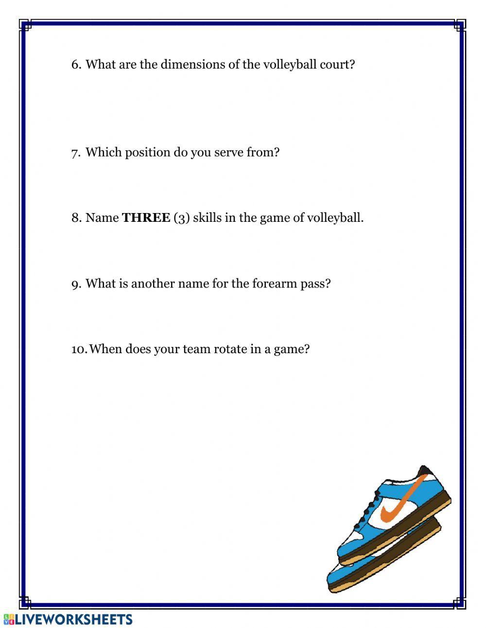 Mr. Lightbourne's Physical Education Assignment