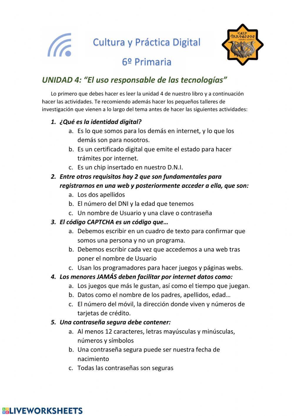 Uso responsable de las tecnologías