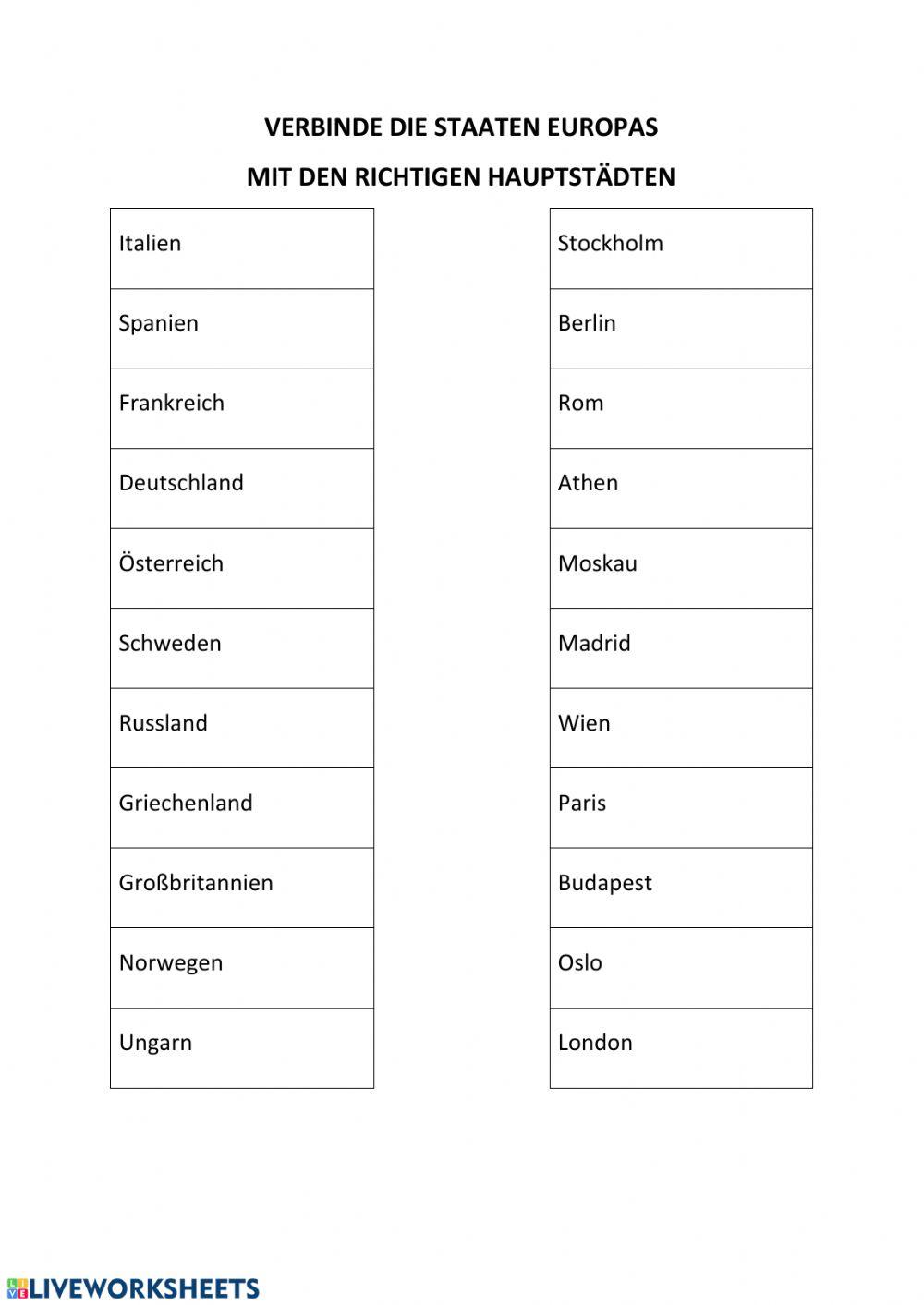 Geographie: gemischt, Welt + Europas Hauptstädte