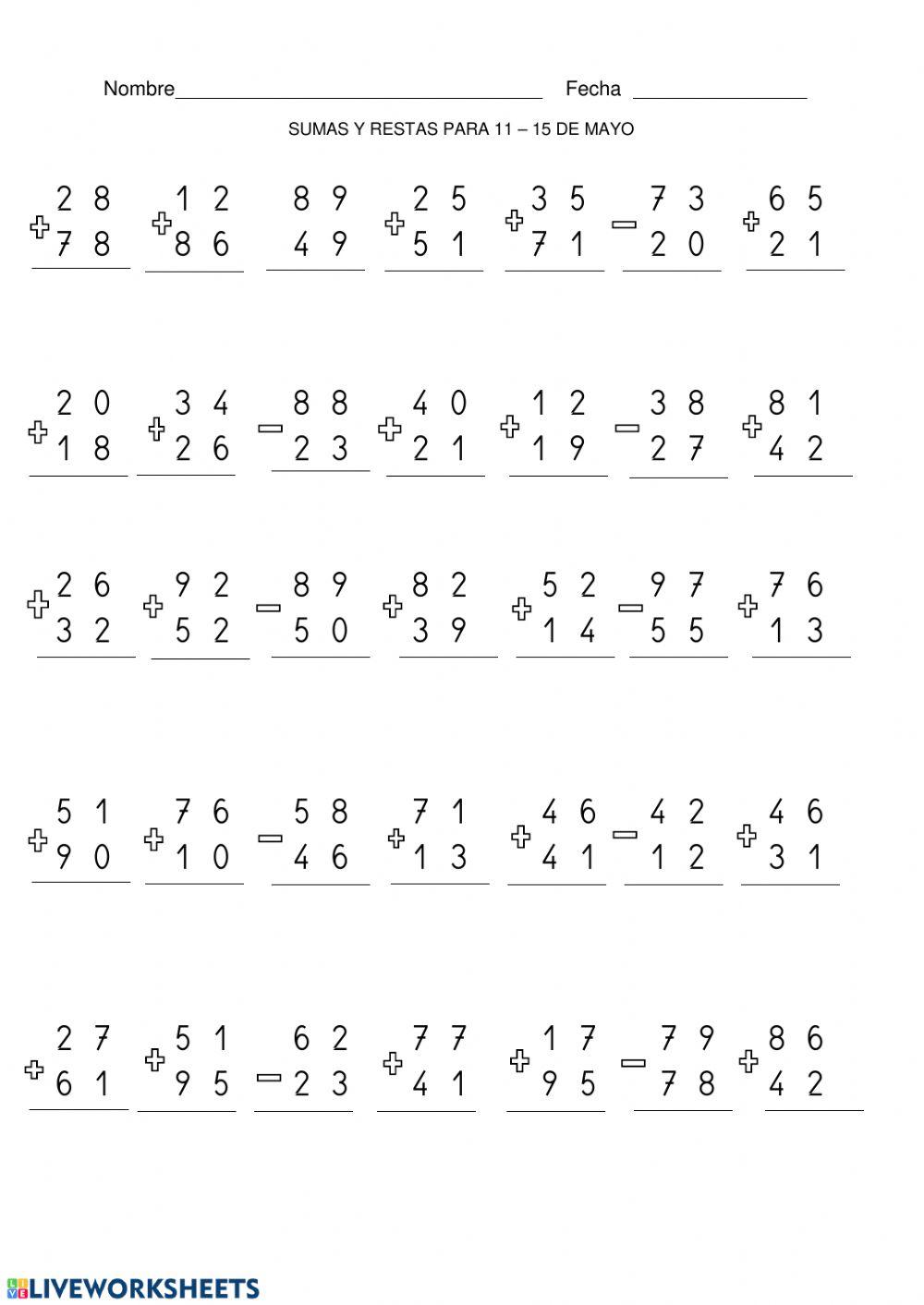 Sumas y restas