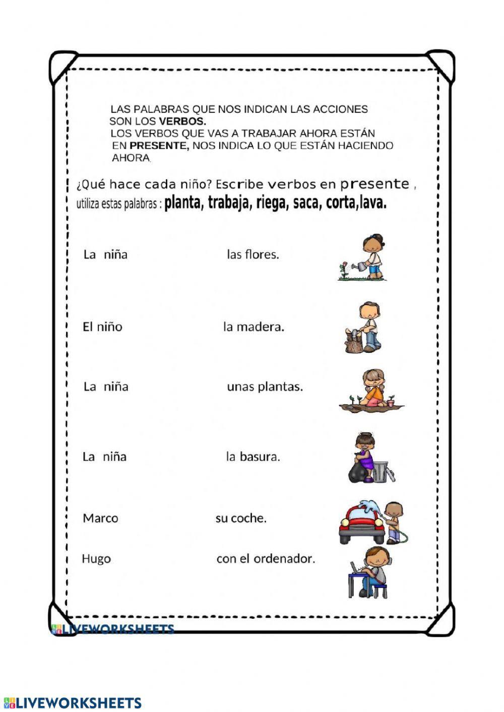 Fichas verbos castellano 1