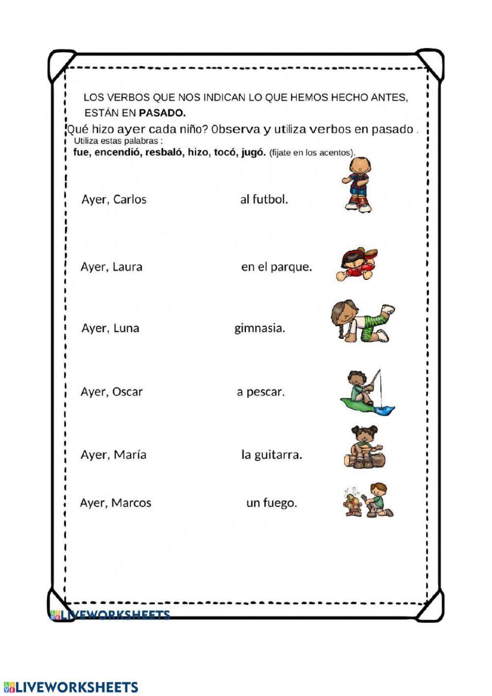 Fichas verbos castellano 1