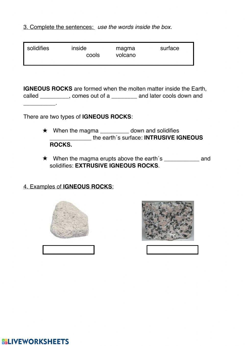Three types of rocks