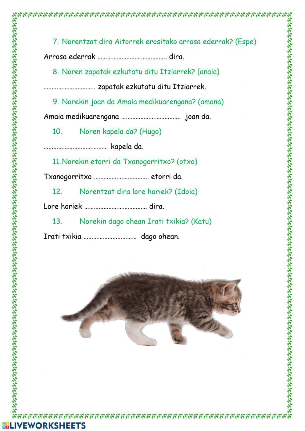 Noren, norekin, norentzat