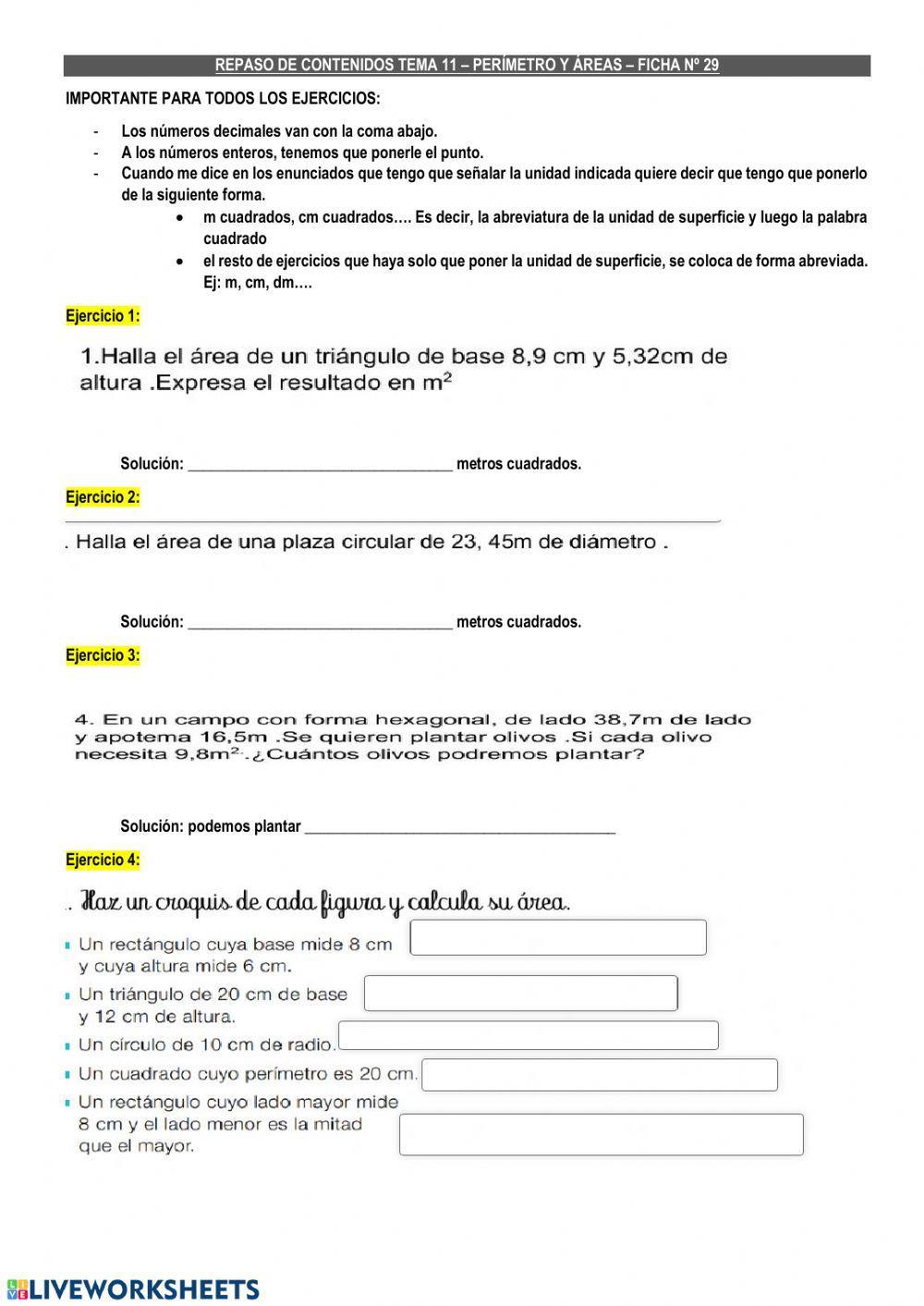 Repaso T 11 - cálculo de áreas - ficha 26