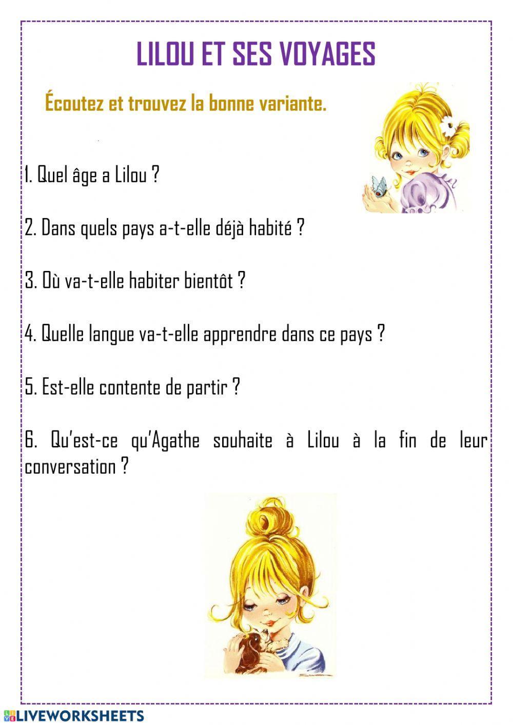 Lilou et ses voyages. 5 classe