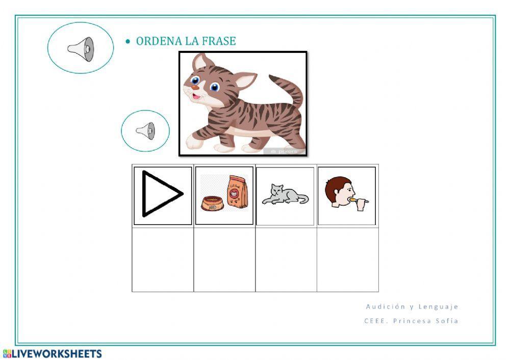 Granja: ordenar frases con pictogramas