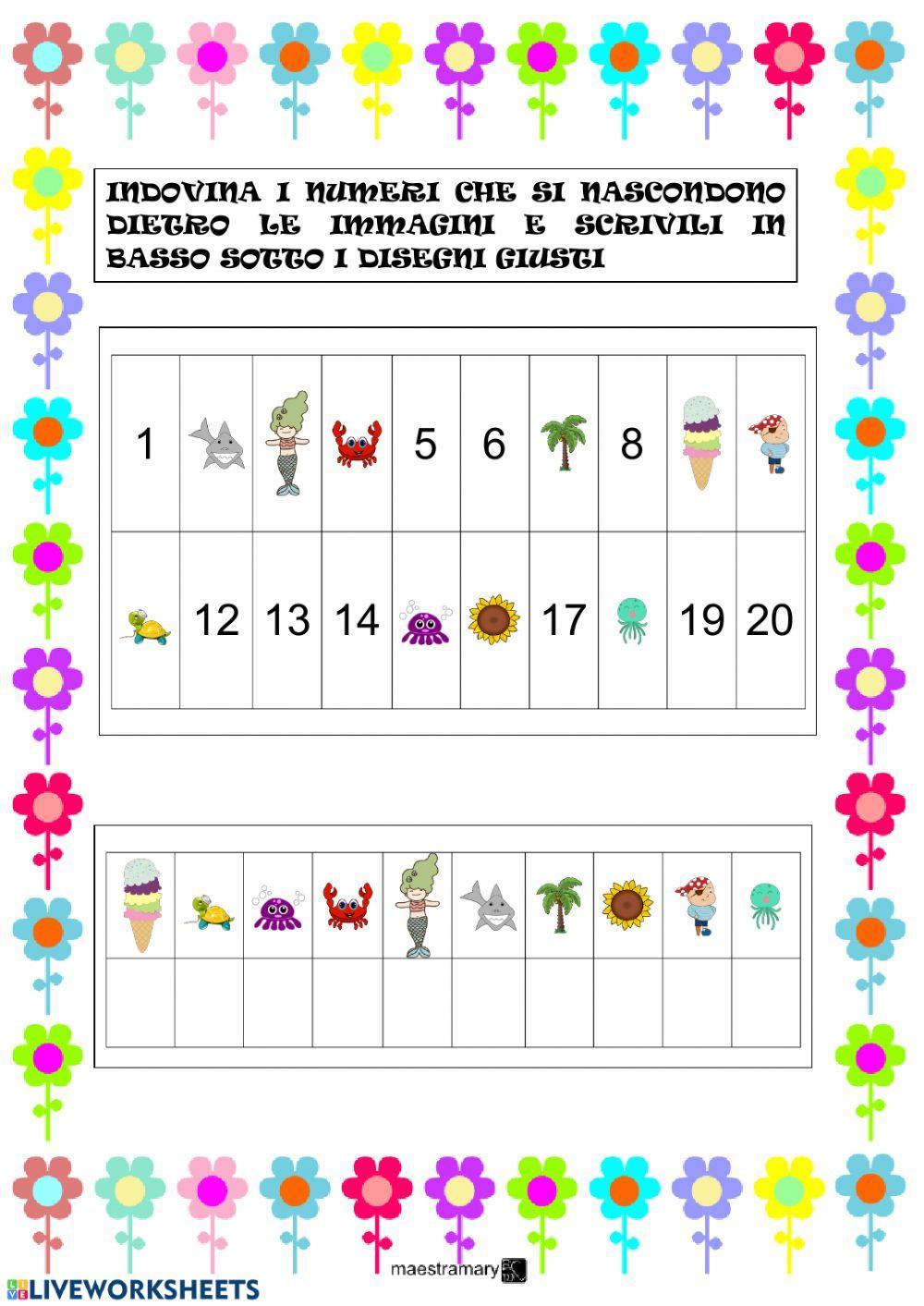 Trova i numeri da 1 a 20