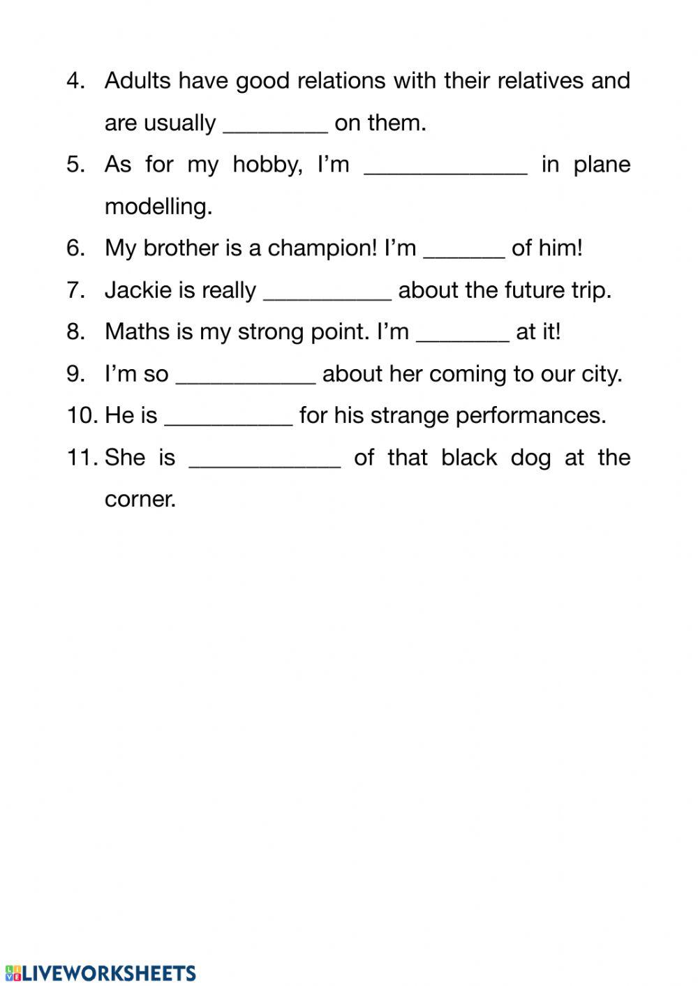 Adjectives and Prepositions