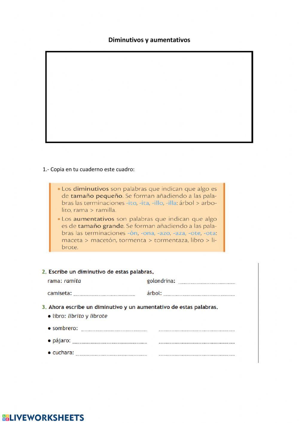 Diminutivos aumentativos