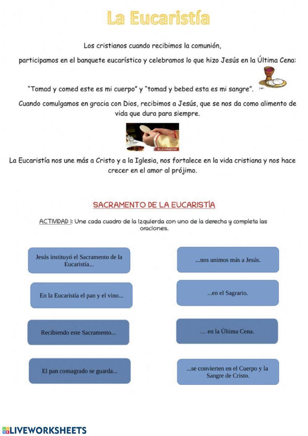 Sacramentos y Eucaristía