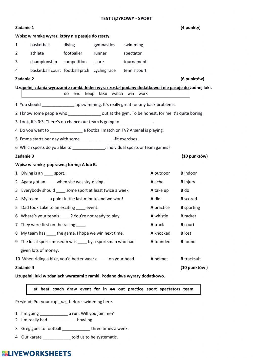 Sport - Language Test 