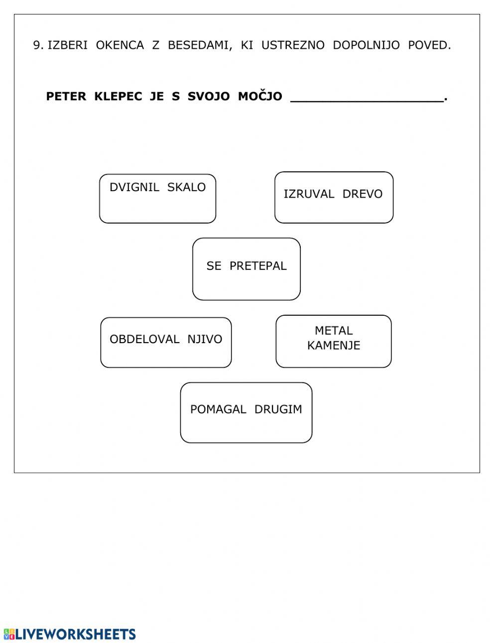 Razumevanje umetnostnega besedila - Peter Klepec