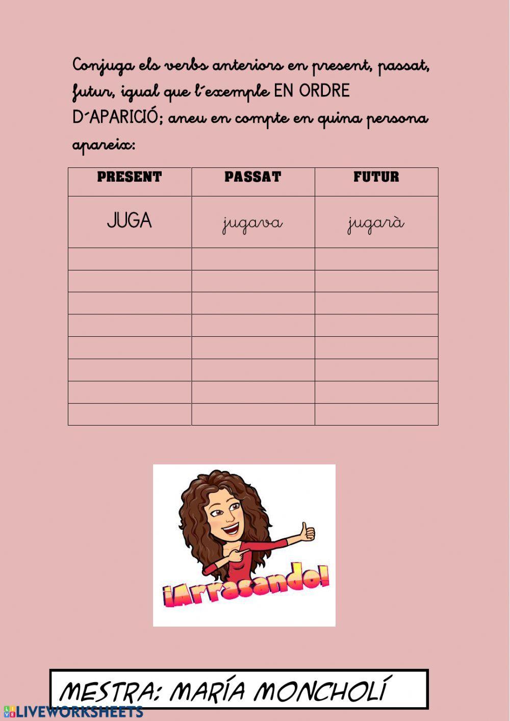 VALENCIÀ repàs dels verbs