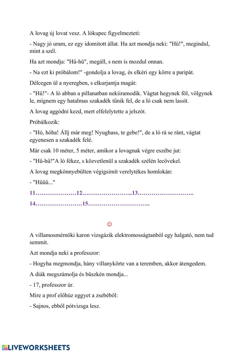VICCEK HELYESÍRÁSI HIBÁKKAL 1. VICCEK HELYESÍRÁSI HIBÁKKAL 1.
