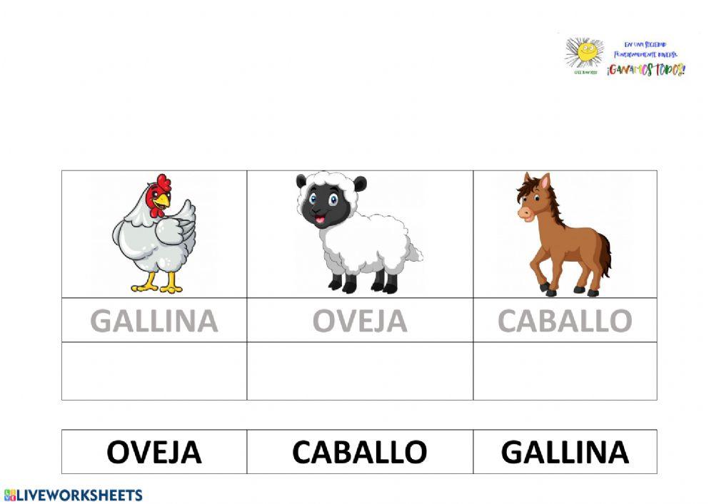 Lectura global animales con apoyo visual