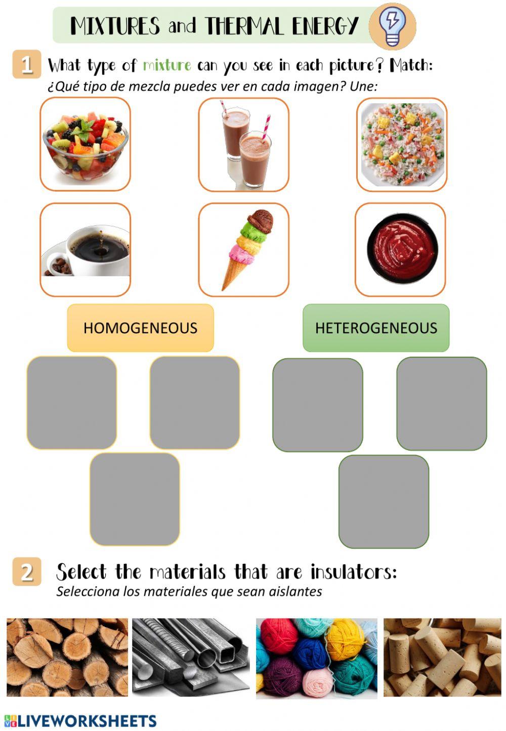 Thermal energy and mixtures