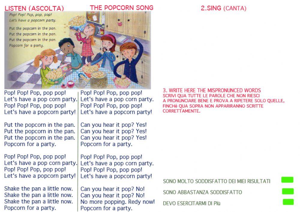 Canta The Popcorn song