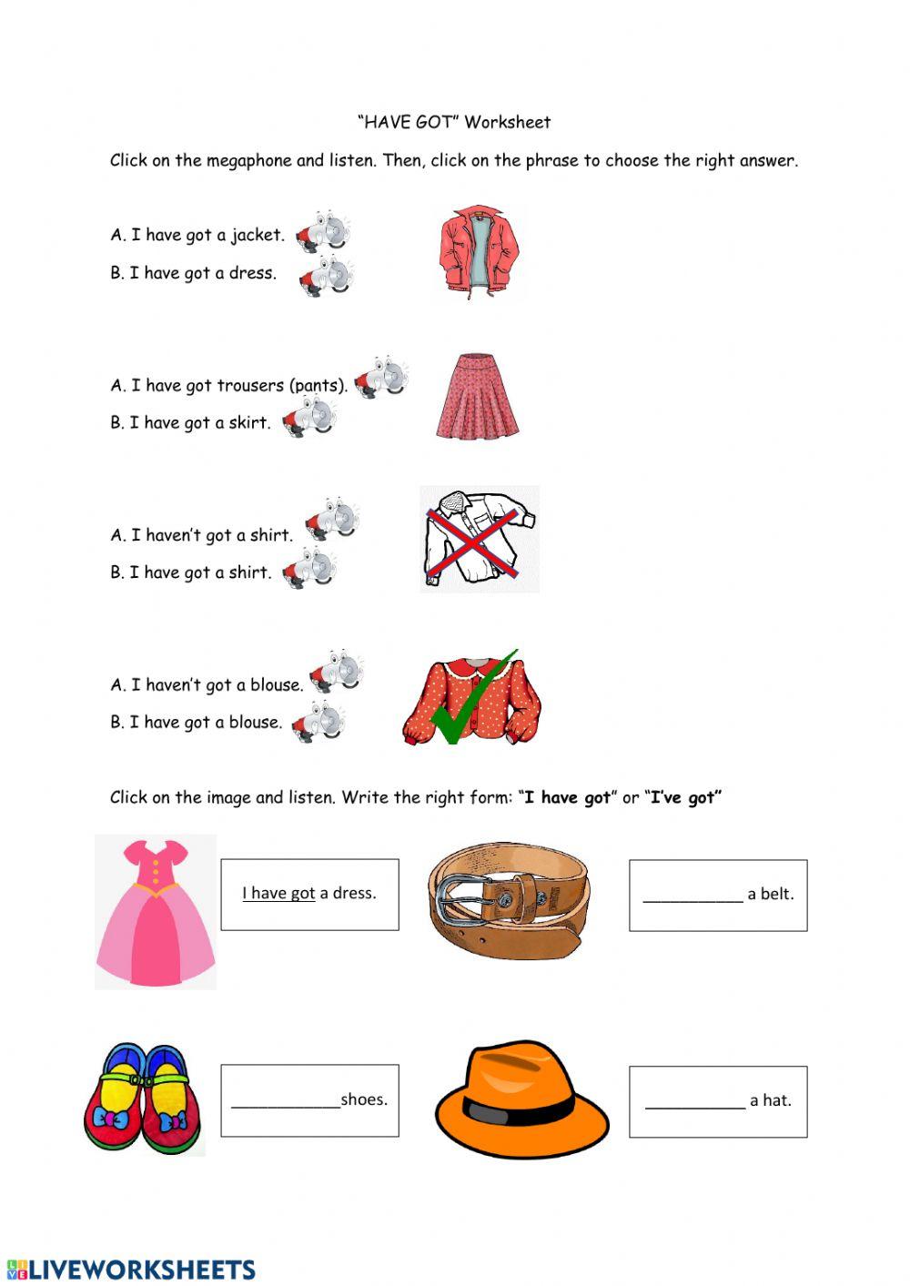 HAVE GOT worksheet HAVE GOT worksheet