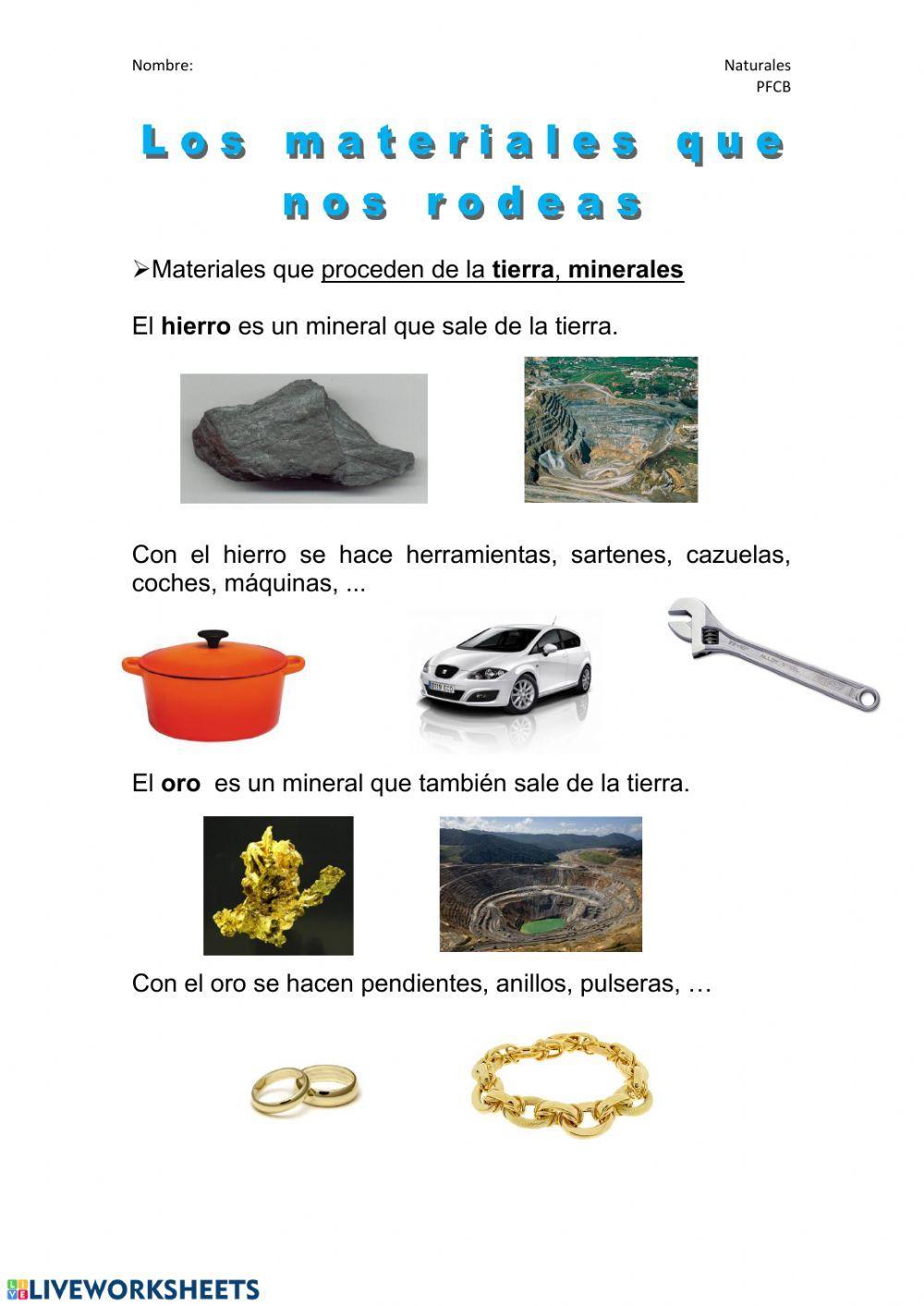 Materiales de origen mineral