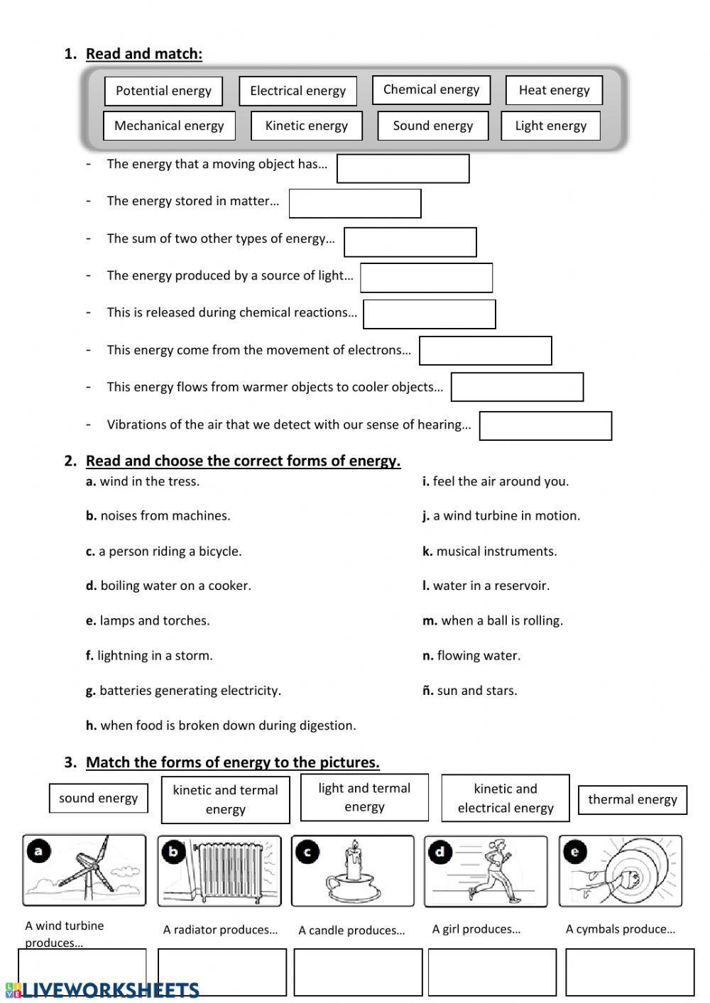 Forms of energy