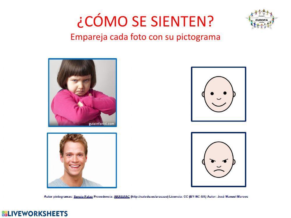Emociones: asociar fotografía-pictograma