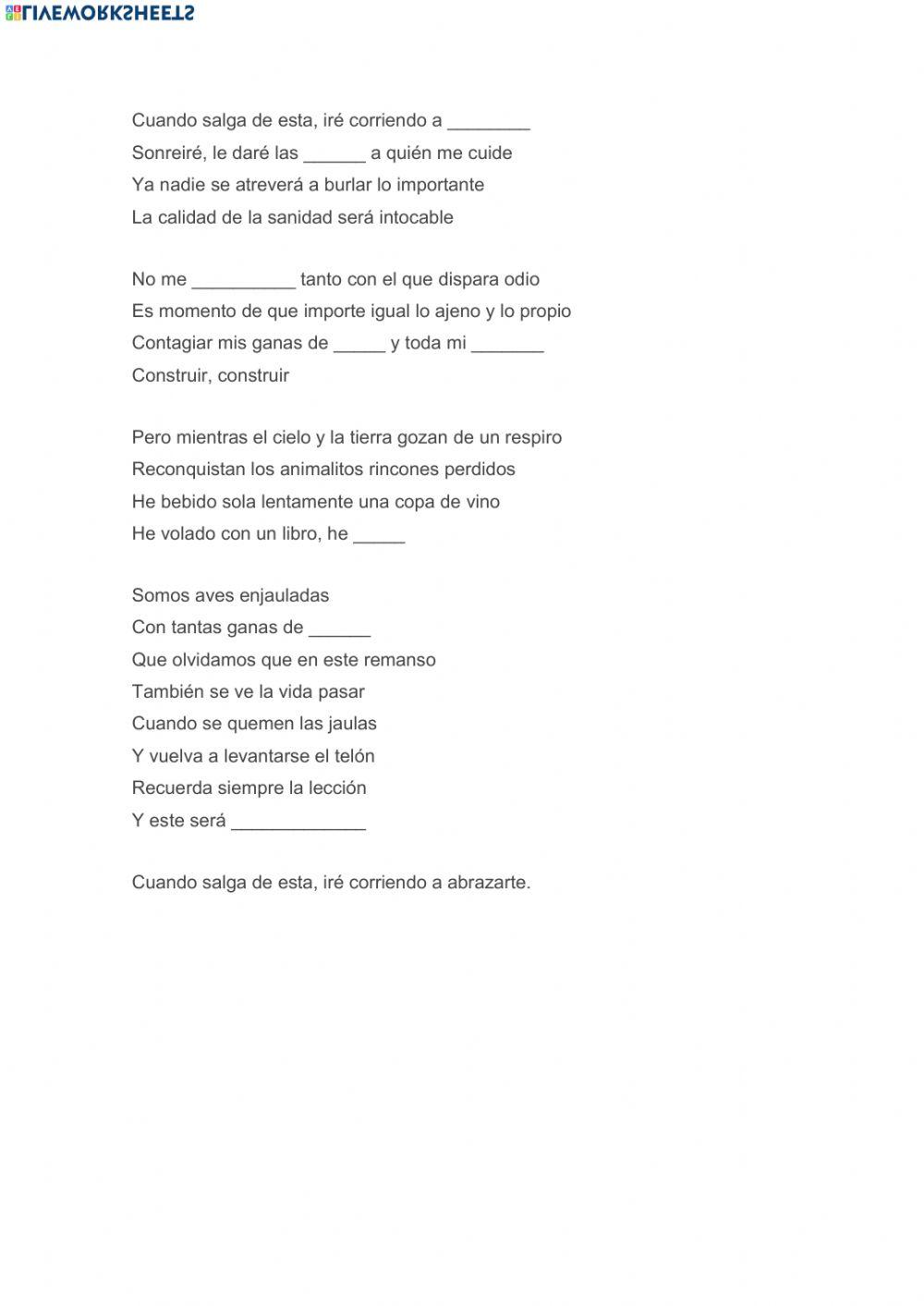 Comprensión oral. aves enjauladas